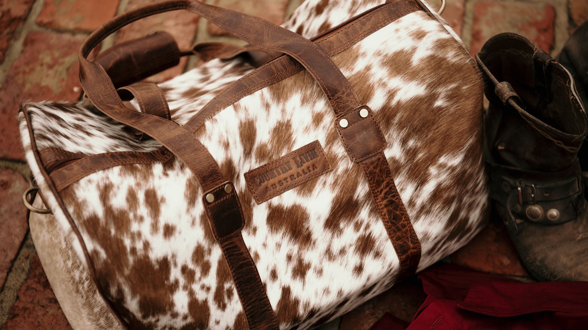 Cowhide Overnighter Bag