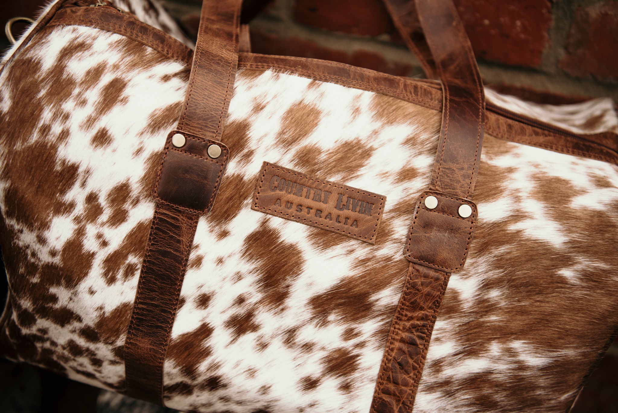 Cowhide Overnighter Bag