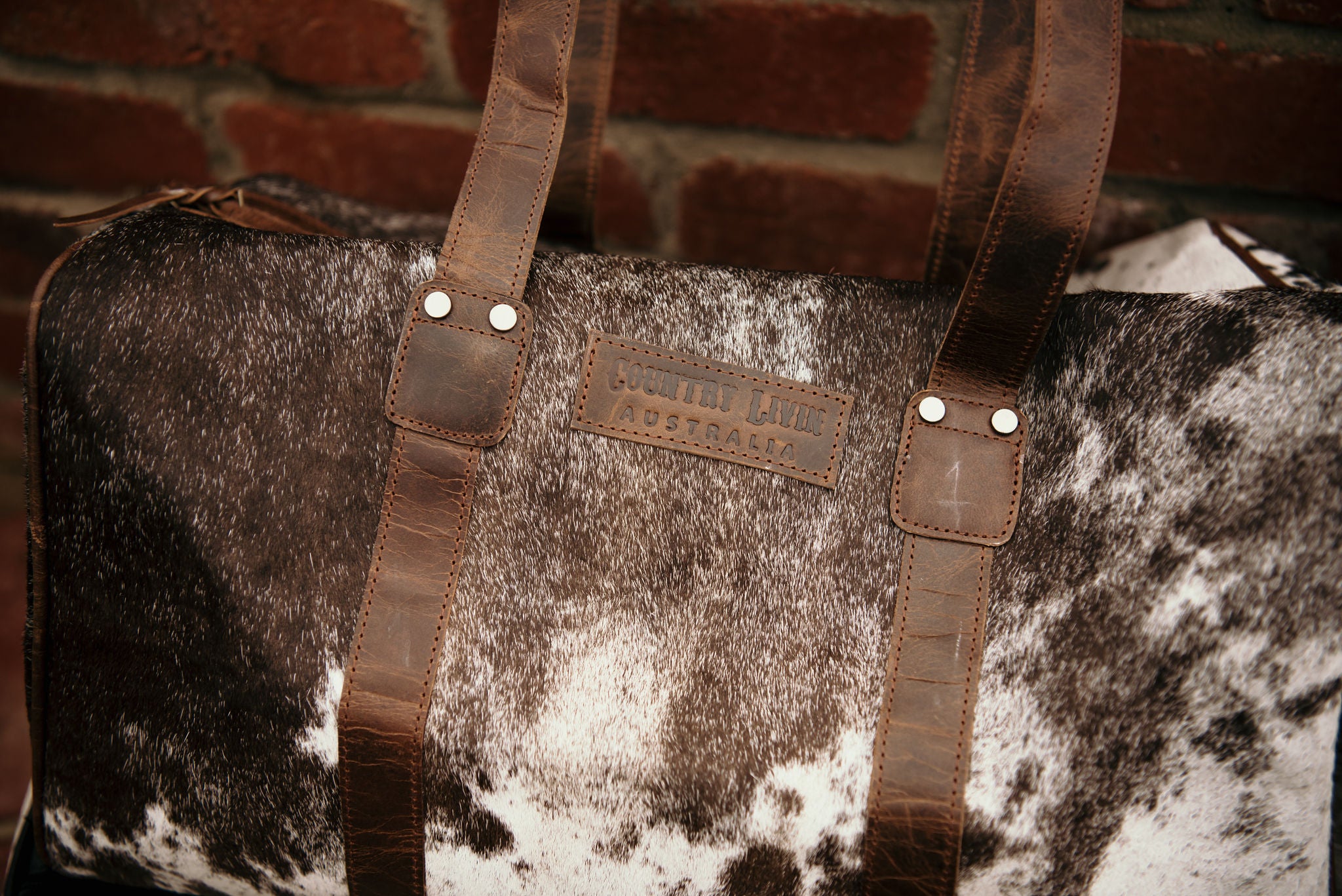 Cowhide Overnighter Bag